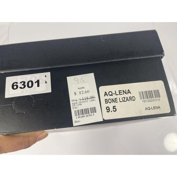 Aqua Lena Shoes Women's Size 9.5 Bone Lizard White Loafer Gold Chain New Boxed - Picture 9 of 10